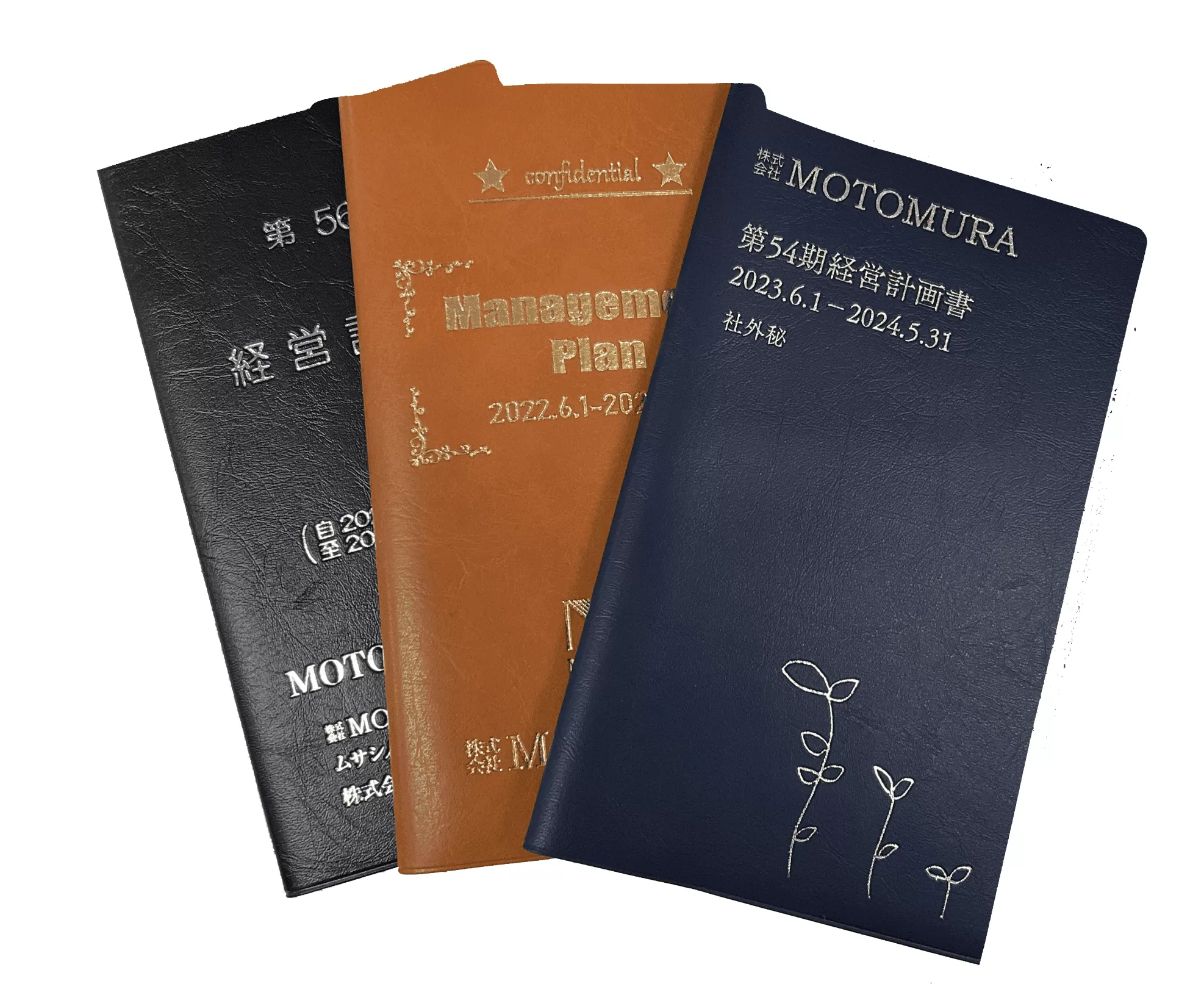 カバー付き手帳型経営計画書の仕上がりイメージ